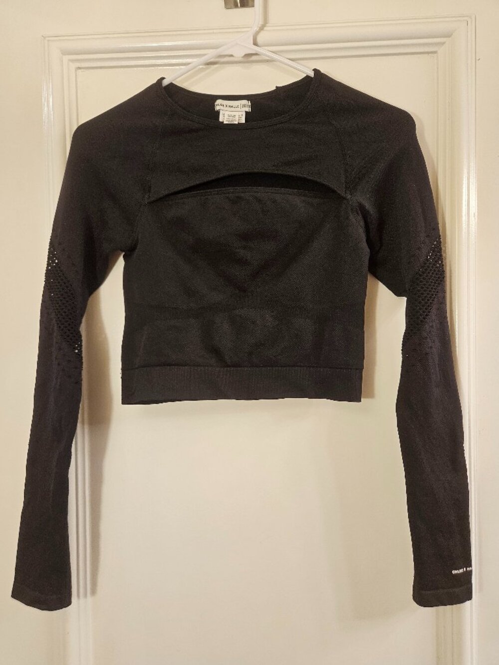 Chloé x Halle PINK Black Cutout Athletic Crop Top, Size S, Limited Edition